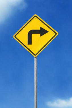 Turn right road sign clipart