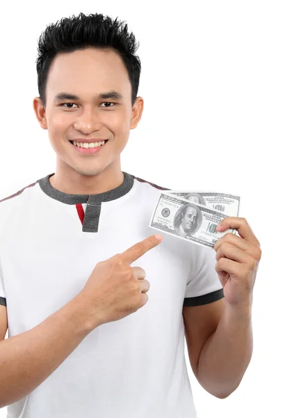 Hombre mostrando dinero —  Fotos de Stock