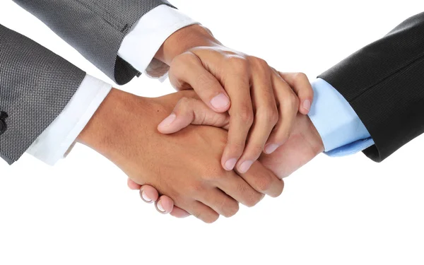 Biznesmen drżenie rąk — Zdjęcie stockowe