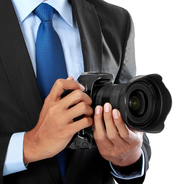Photographer with dslr camera — Stock Photo, Image