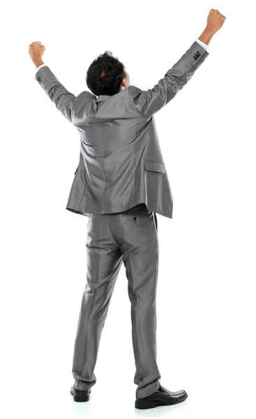 Business man with arms raised Stock Image