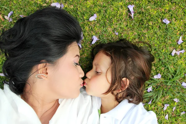 Cheerful child with mother — Stock Photo, Image