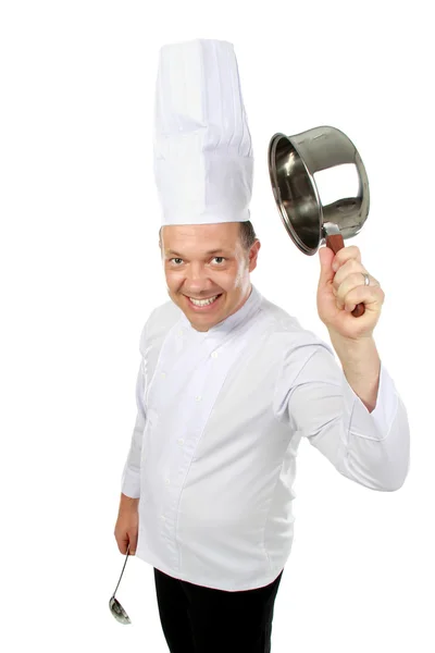 Legrační šéfkuchař s úsměvem — Stock fotografie