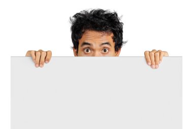 Man with white board