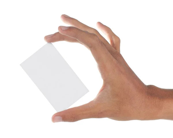Mão e cartão — Fotografia de Stock