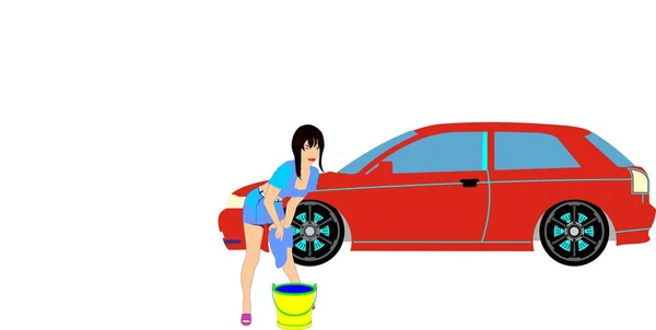洗车 — 图库矢量图片