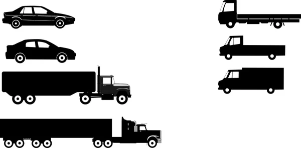 Bilar och lastbilar Royaltyfria illustrationer