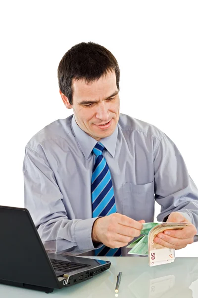 Hombre de negocios contando dinero —  Fotos de Stock