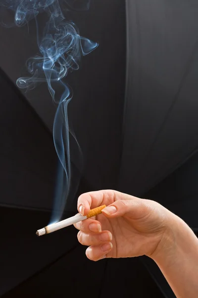 stock image Woman hand holding a cigarette