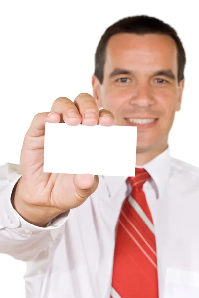 Дружня людина з візитною карткою — стокове фото