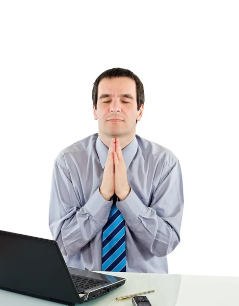 Praying businessman — Stock Photo, Image
