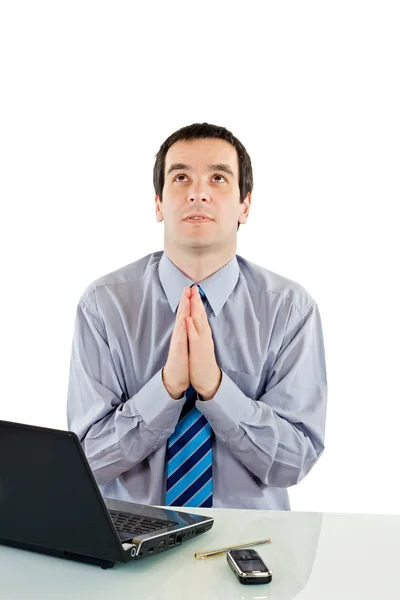 Молитвенный бизнесмен — стоковое фото