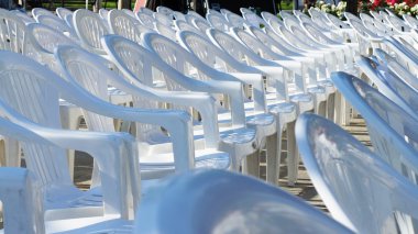 Empty white chairs clipart