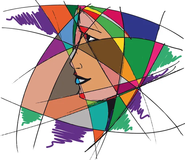 Face de femme abstraite. Illustration vectorielle — Image vectorielle