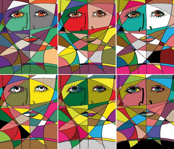 Abstract vrouw gezicht. vectorillustratie — Stockvector