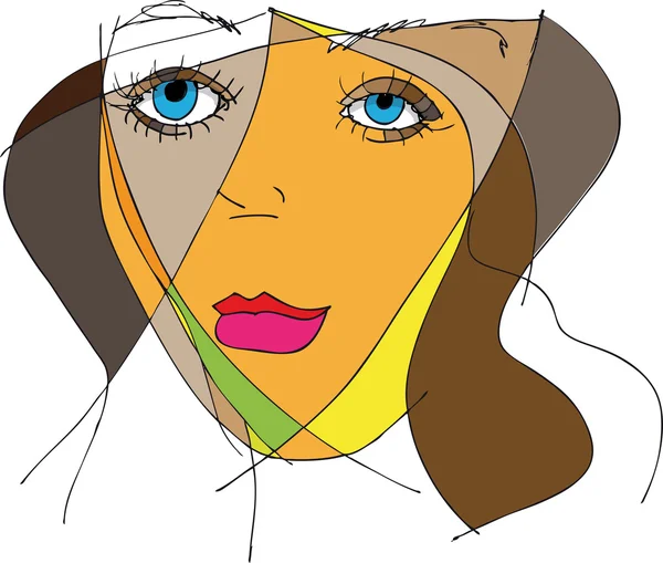 女性顔を抽象化します。ベクトル イラスト — ストックベクタ