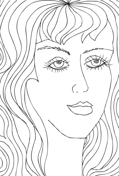 抽象女人的脸。矢量插画 — 图库矢量图片