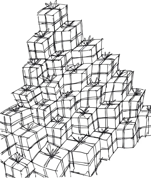 Hediye kutuları. vektör çizim — Stok Vektör