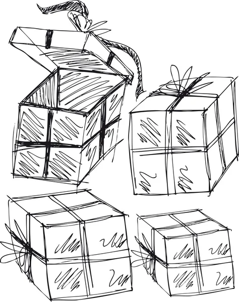 Geschenkboxen. Vektorillustration — Stockvektor