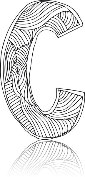 Soyut elle çizilmiş bir mektup. vektör çizim — Stok Vektör