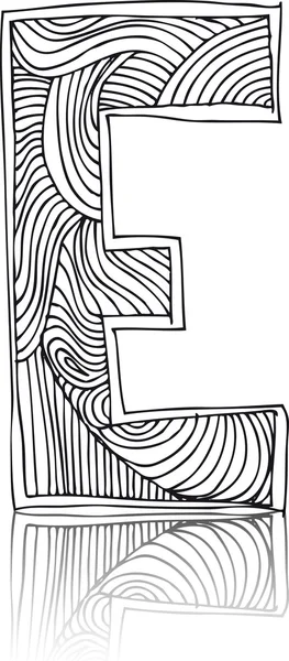 Lettera astratta disegnata a mano. Illustrazione vettoriale — Vettoriale Stock
