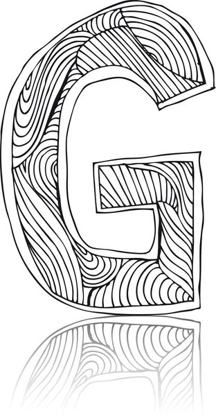 Abstraktní ručně nakreslený dopis. vektorové ilustrace — Stockový vektor
