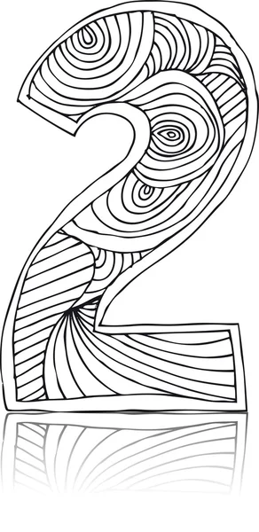 Numero astratto disegnato a mano Illustrazione vettoriale — Vettoriale Stock