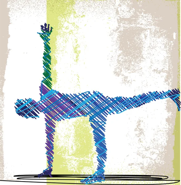 Abstrakt skiss av kvinna meditera och göra yoga. vektor illustrationer — Stock vektor