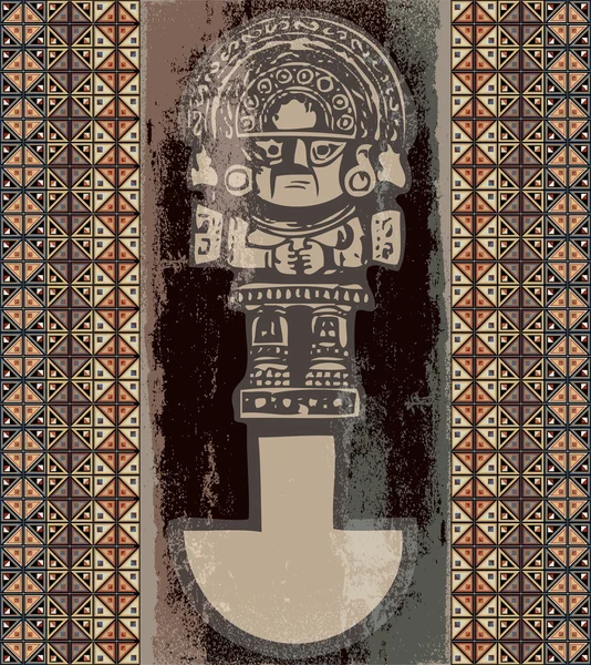 Grunge inca icon. Vector illustration — Stock Vector