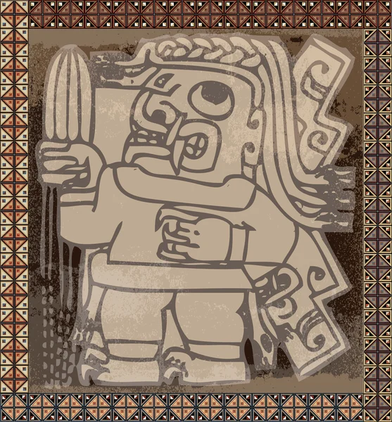 Grunge Inca simgesi. vektör çizim — Stok Vektör