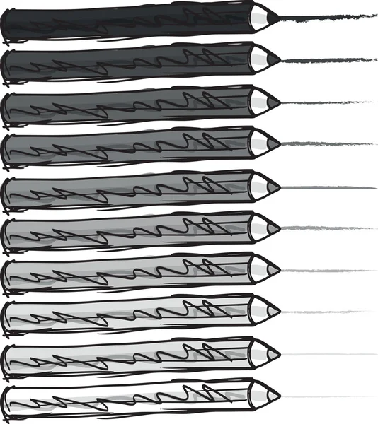 Schets van potloden. vectorillustratie — Stockvector