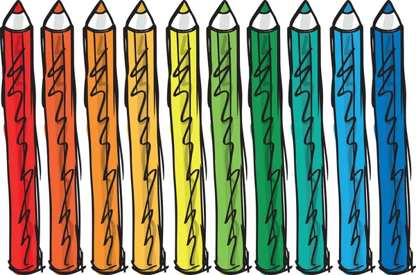 Renkli kalemler Sketch. vektör çizim — Stok Vektör