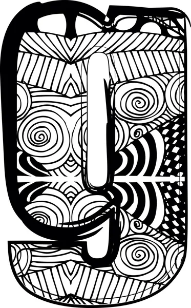 Letra G con dibujo abstracto. Ilustración vectorial — Archivo Imágenes Vectoriales