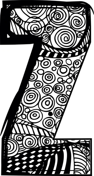 Lettre Z avec dessin abstrait. Illustration vectorielle — Image vectorielle