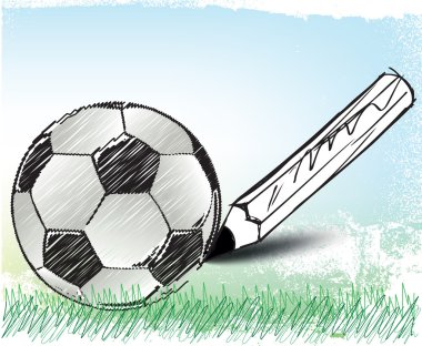 Soccer ball sketch, vector illustration clipart