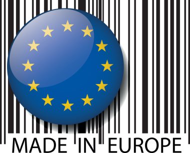 Made in Europe barcode. Vector illustration clipart