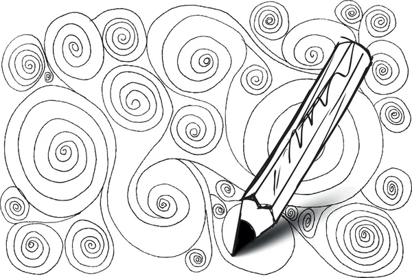 Desenho de desenho abstrato feito a lápis. fundo vetorial —  Vetores de Stock