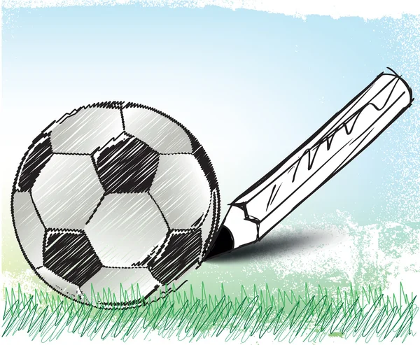 Piłka nożna piłka szkic, ilustracji wektorowych — Wektor stockowy