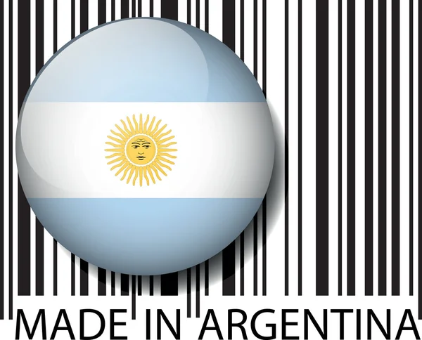 Feito na Argentina código de barras. Ilustração vetorial — Vetor de Stock
