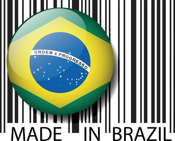 Hergestellt in brasilianischem Barcode. Vektorillustration — Stockvektor