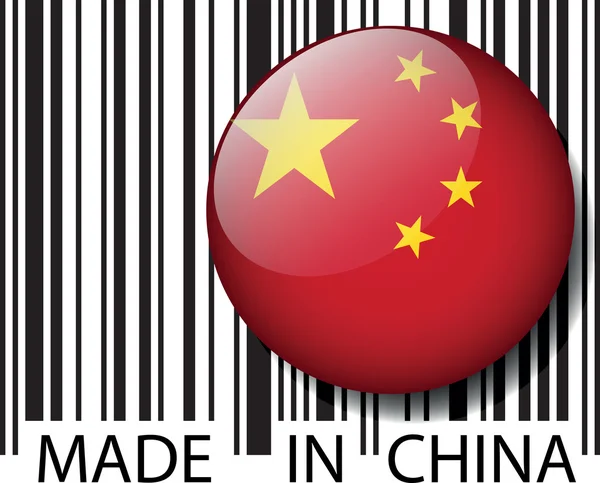 Hecho en China código de barras. Ilustración vectorial — Archivo Imágenes Vectoriales