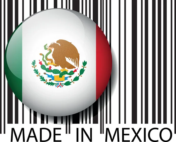 Hergestellt in Mexiko Barcode. Vektorillustration — Stockvektor