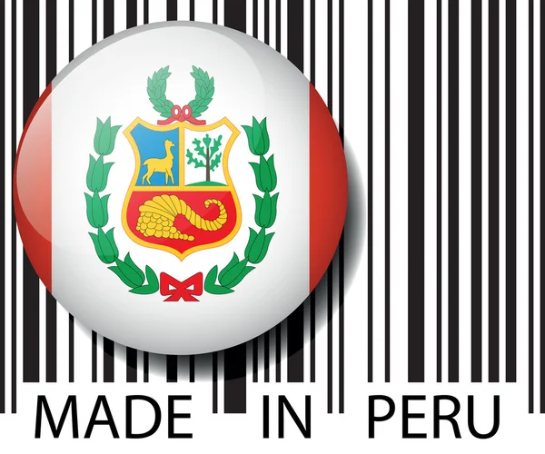 Γίνονται στο Περού barcode. εικονογράφηση φορέας — Διανυσματικό Αρχείο