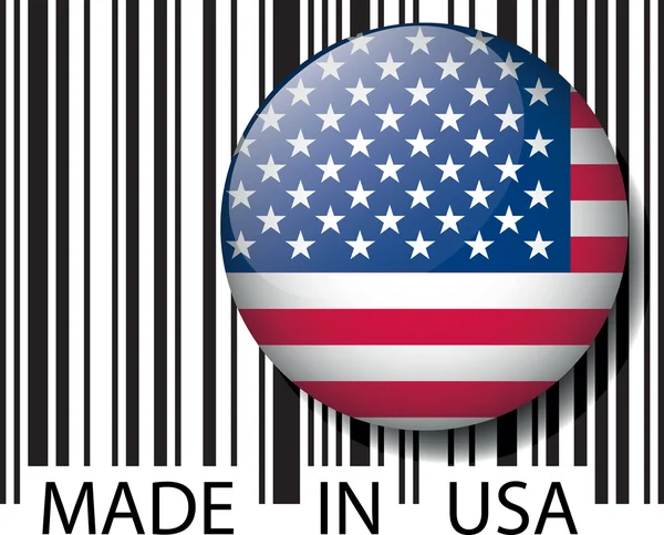 Κατασκευασμένο στις ΗΠΑ barcode. εικονογράφηση φορέας — Διανυσματικό Αρχείο