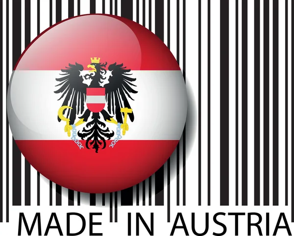 Έκανε στην Αυστρία barcode. εικονογράφηση φορέας — Διανυσματικό Αρχείο
