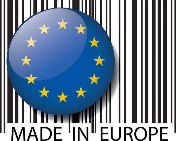 Codice a barre Made in Europe. Illustrazione vettoriale — Vettoriale Stock