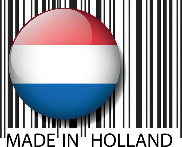 Feito na Holanda código de barras. Ilustração vetorial — Vetor de Stock