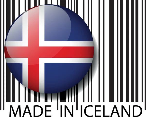 Зроблено в Ісландії штрих-коду. Векторні ілюстрації — стоковий вектор
