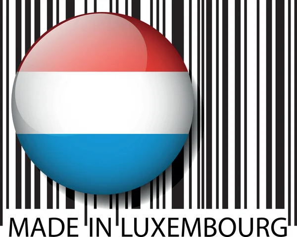 Fabriqué au Luxembourg code à barres. Illustration vectorielle — Image vectorielle