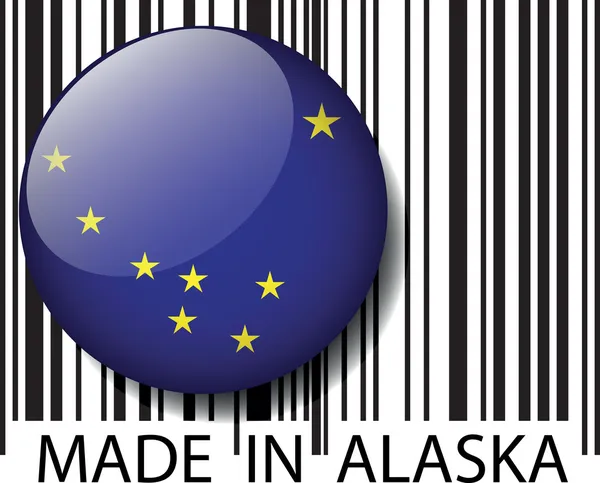 Γίνονται στην Αλάσκα barcode. εικονογράφηση φορέας — Διανυσματικό Αρχείο